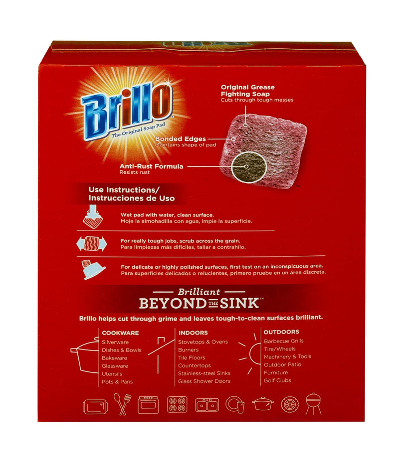 Brillo Steel Wool Soap Pads, Long Lasting, Original Scent Cleaning, 18 Count (Original, 18 Count (Pack of 2)) - Image 2